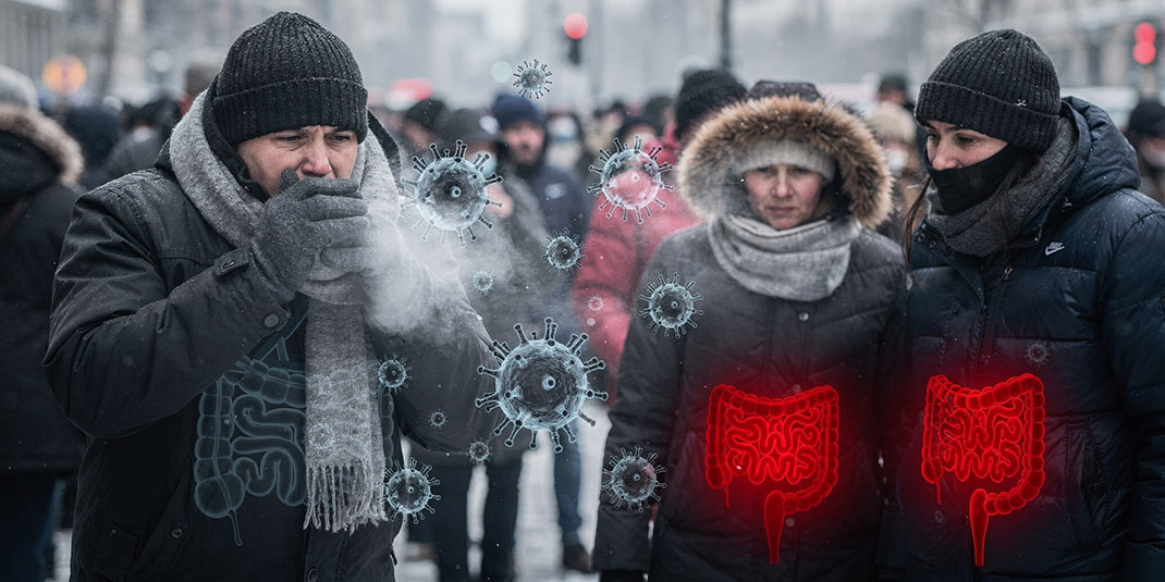 Every second person catches a cold or gets sick Winter sub-zero temperatures Flu season